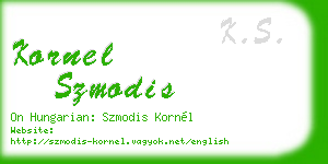 kornel szmodis business card